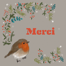 Merci chaleureux avec un rouge-gorge